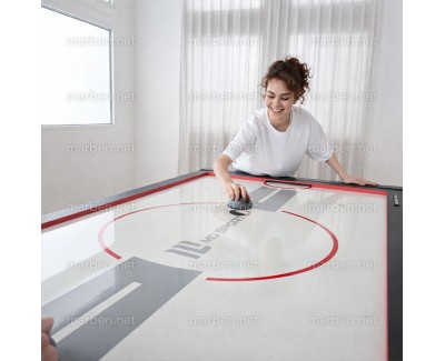 Mesa 3 en 1 SW Giratoria Air-Hockey, Billar, Ping-Pong,  (Negra, paño azul)